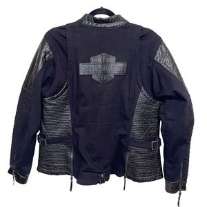 Harley Davidson Leather Jacket Womens Size 1X Stretch Vented Logo Biker Moto